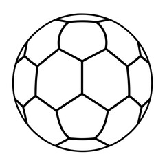 Sleek soccer ball outline icon in vector format for sports designs.