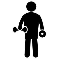 muscle strengthening icon, simple vector design - obrazy, fototapety, plakaty