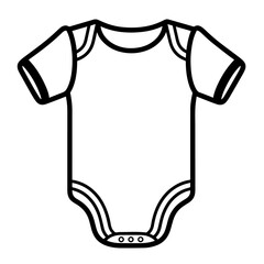 Crisp outline icon of a baby bodysuit in vector, great for infant-related designs.