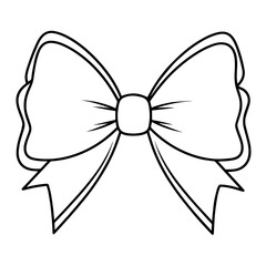 Crisp outline icon of a bow in vector, versatile for gift or archery designs.