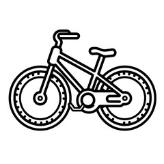 Clean outline icon of a bicycle in vector, perfect for cycling-related designs.