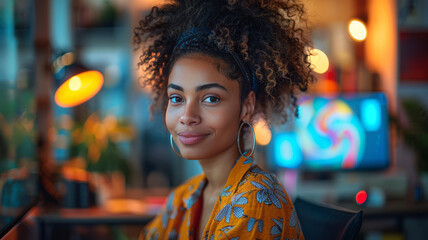 Naklejka premium an artist working on coloring book designs using a calibrated monitor.generative ai