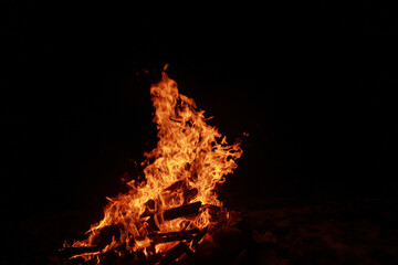 fire in the fireplace