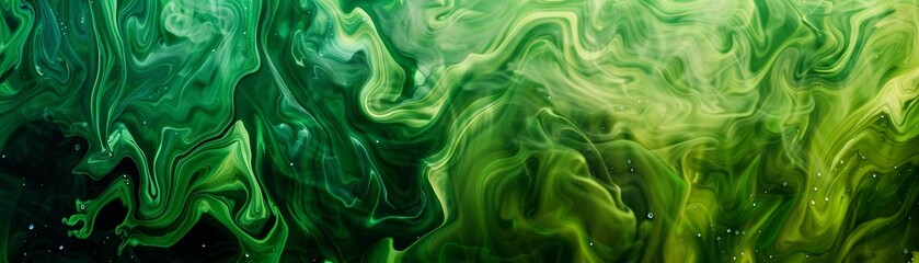 Abstract art techniques to create a green background with swirls, splashes or brushstrokes