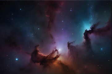 Cosmic Galaxy Backdrop with Swirling Nebulas and Stars