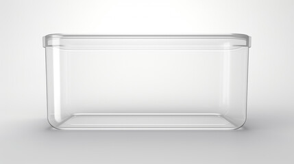 clear plastic box container isolated on white or transparent background,transparency