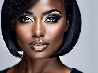 Timeless Elegance: Beautiful Middle-aged Black Female Model(Generative AI)