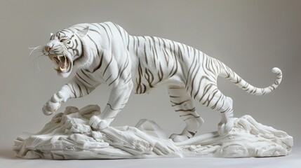 white tiger - obrazy, fototapety, plakaty