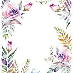 Abstract seamless watercolor vector illustration of vintage flower bouquet pattern. Antique Allure: Seamless Retro Floral Illustration
