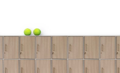 Tennis ball on locker PNG transparent