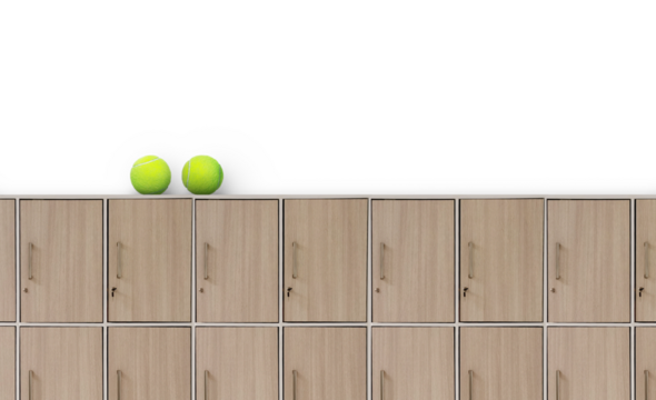 Tennis ball on locker PNG transparent - Powered by Adobe
