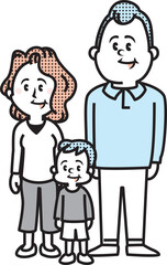 3人家族のイラスト