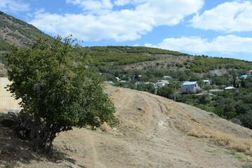 Fototapeta na wymiar The mountain village of Radiant. Crimea