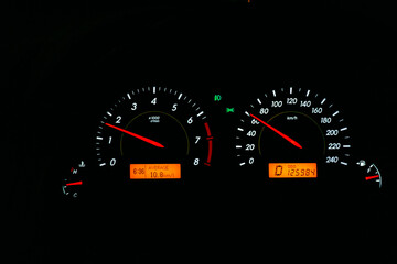 Speedometer on the road