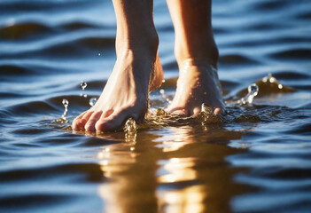 Feet in water 