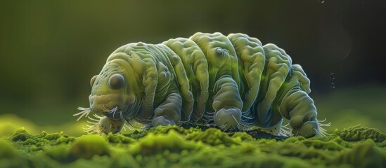 Resilient Tardigrades A Macro Shot of in the Minuscule Underwater Realm - obrazy, fototapety, plakaty