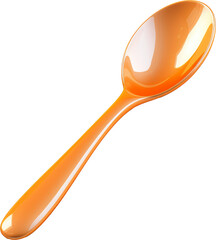 orange ceramic spoon isolated on white or transparent background,transparency - obrazy, fototapety, plakaty