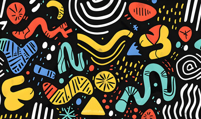 Hand drawn abstract organic shapes background