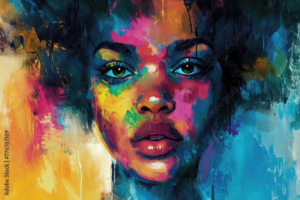 Leinwandbilder Digital painting using advanced graphic design tools, Producing a digital painting utilizing sophisticated graphic design software to achieve intricate details and vibrant colors.