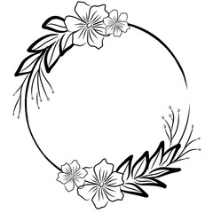 Aesthetic flower wreath illustration for your design
