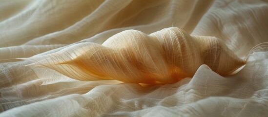 Transformation and Elegance A Silk Moths Singlethread Cocoon - obrazy, fototapety, plakaty