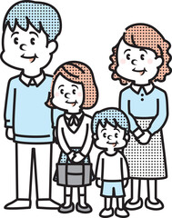 4人家族のイラスト