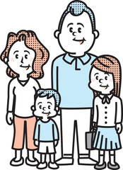4人家族のイラスト