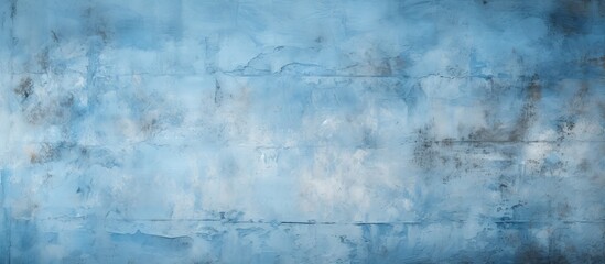 Obraz premium Blue wall adorned with intricate white and brown patterns, creating a mesmerizing and elegant display