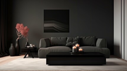 furniture blurred interior design black
