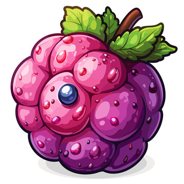 Farkleberry Flat Colors Cartoon Icon, Isolated Transparent Background Images