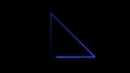 Abstract blue color neon line triangle background illustration 4k.