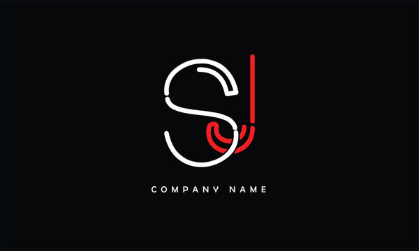 SJ, JS, S, J Abstract Letters Logo Monogram