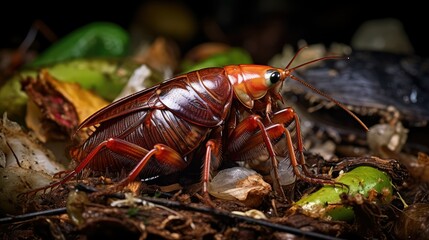 garbage brown cockroach