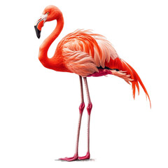 flamingo bird isolated on white.
