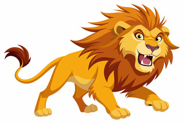 crazy lion vector artwork illustration 