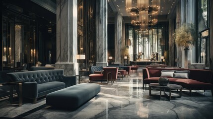 luxurious blurred commercial interiors