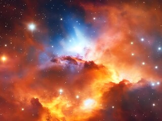 Naklejka premium bright Nebula Background with Interstellar Beauty