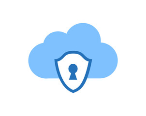 Cloud computing security icon. Data security icon illustration. 