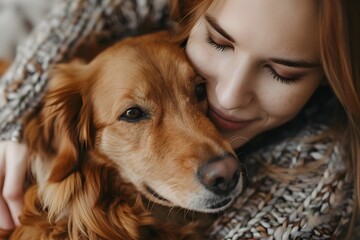 Pet Owner and Canine Companion Share Tender Moment,Highlighting the Importance of Pet Insurance for Financial Security and Veterinary Care
