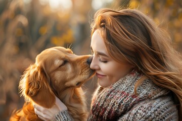 The pet counselor's compassionate guidance brings joy and understanding to a cherished bond - obrazy, fototapety, plakaty