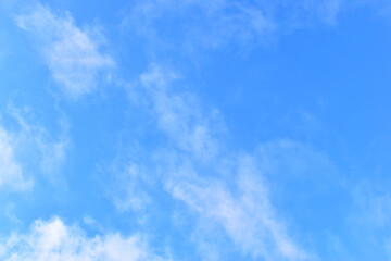 Naklejka na ściany i meble beautiful blue sky with white cloud, natural background in springtime