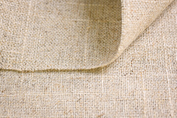 brown hemp viscose natural fabric cloth, sackcloth rough texture of textile fashion abstract background