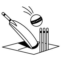 cricket runs icon, simple vector design