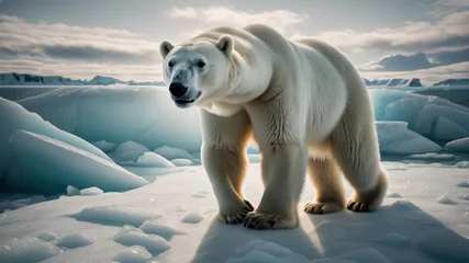Foto op Plexiglas polar bear in the snow © Anwar