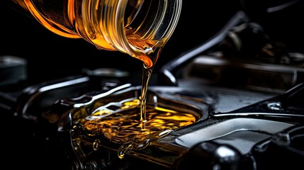 lubricated car engine oil