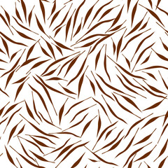 seamless pattern with brown leaves on white background for cloth pattern , floor tiles,wallpaper ,curtain,tiles pattern, home decorating design,kitchen