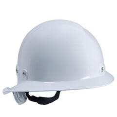 A new white safety helmet isolated on transparent background