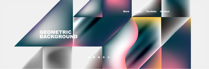 Fototapeta premium Abstract geometric shapes web design page. Vector Illustration For Wallpaper, Banner, Background, Card, Book Illustration, landing page