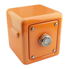 Safe box icon, 3D render clay style, studio short , isolated on transparent background 