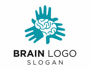 The logo design is about Brain and was created using the Corel Draw 2018 application with a white background.